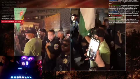 Protesters outside Watergate Hotel in Washington DC following Netanyahu speech