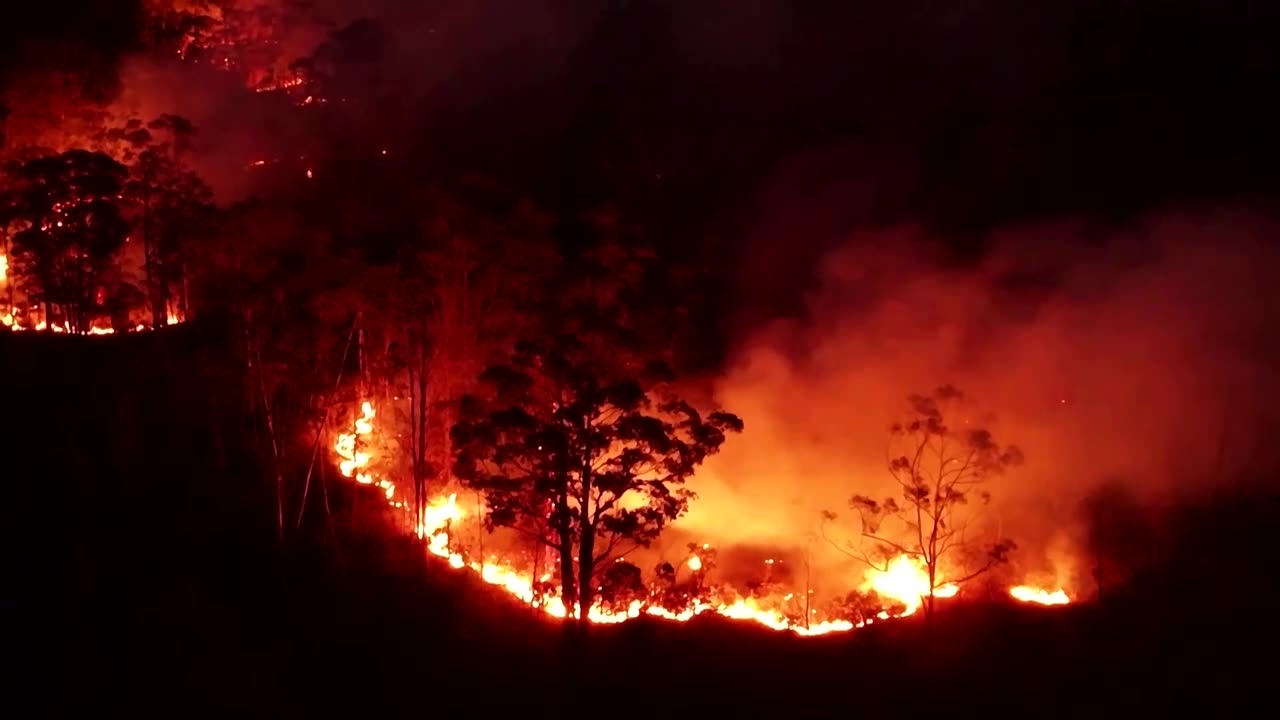 Drone footage captures massive Brazil wildfire near capital