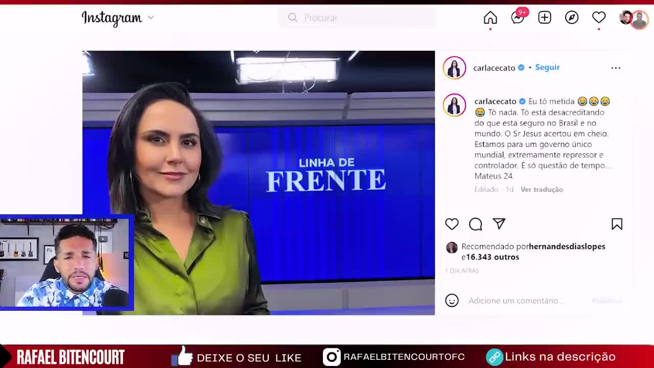 A jornalista falou sem medo: "Está acontecendo o Governo Único Mundial e a Profecia de Mt 24"
