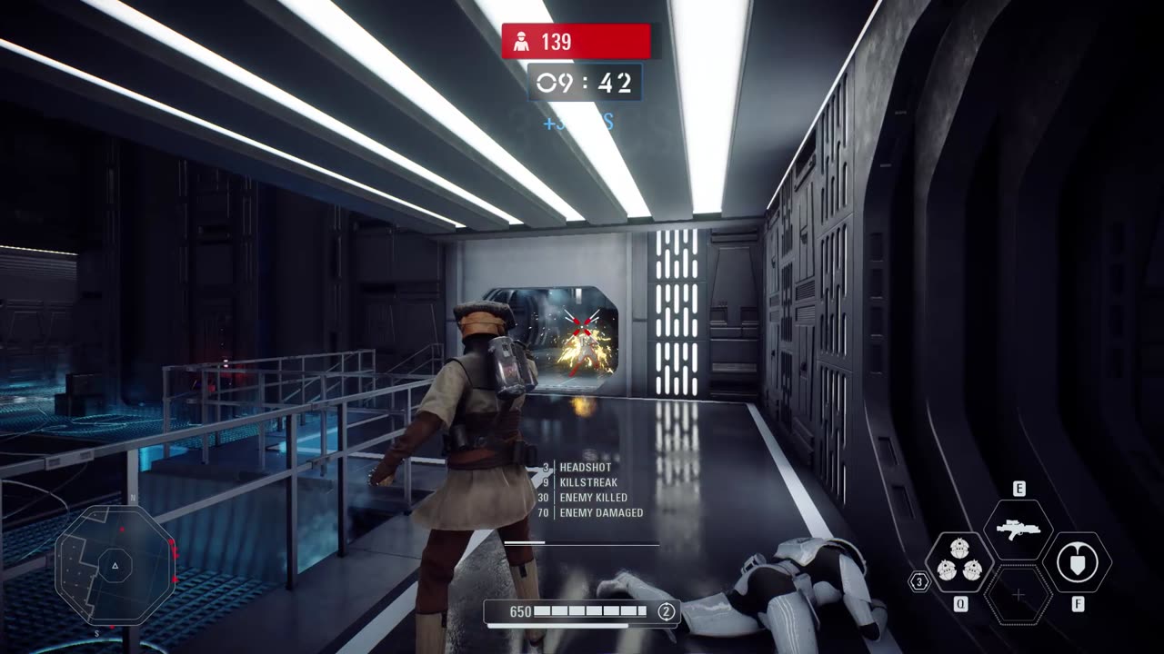 Star Wars Battlefront II 2017: Arcade Onslaught Leia Organa Death Star II Gameplay