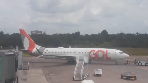 Boeing 737 MAX 8 PR-XME faz seu pushback antes de decolar de Belém do Pará para Macapá