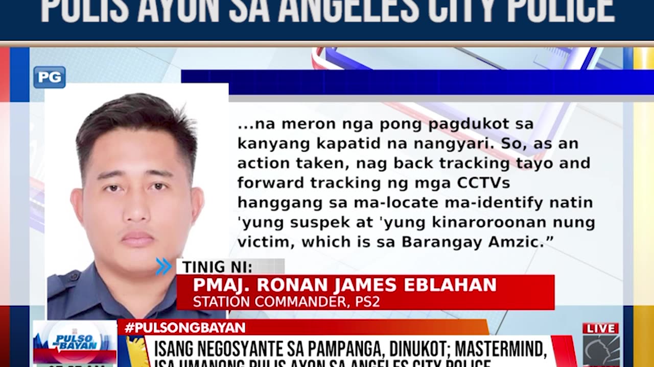 Isang negosyante sa Pampanga, dinuk*t; mastermind, isa umanong pulis ayon sa Angeles City Police