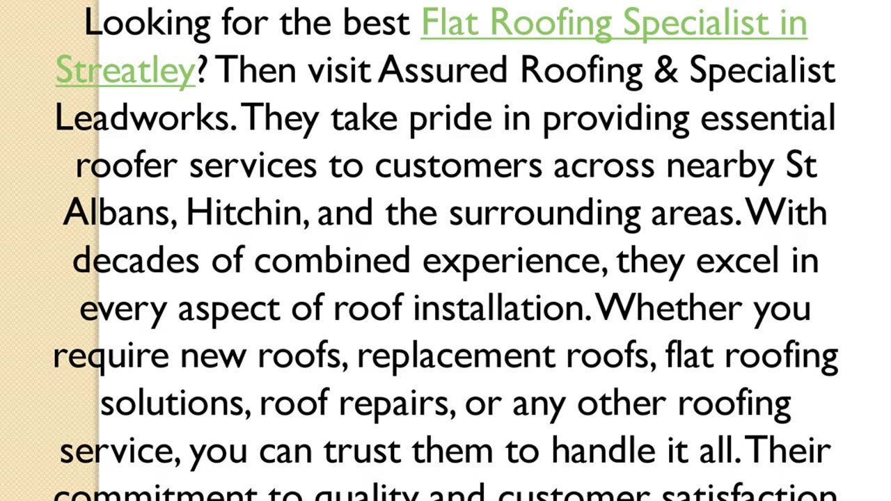 Get the best Flat Roofing Specialist in Streatley