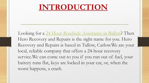 24 Hour Roadside Assistance in Ballon