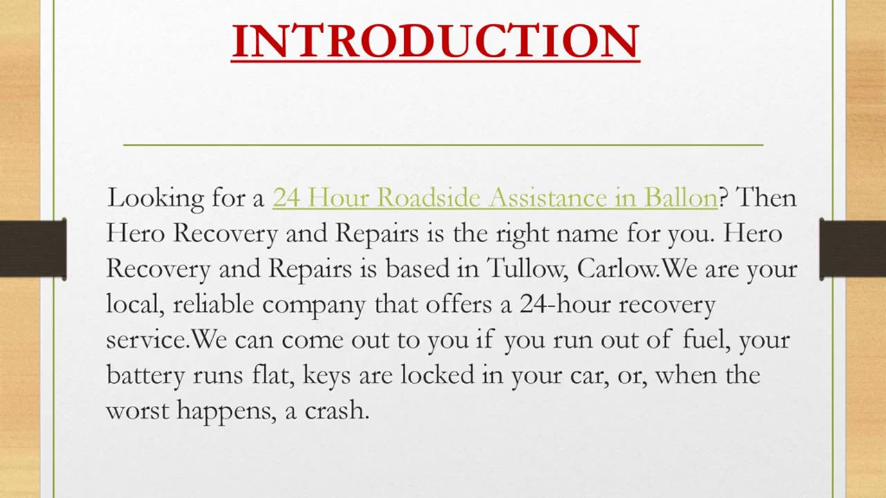 24 Hour Roadside Assistance in Ballon