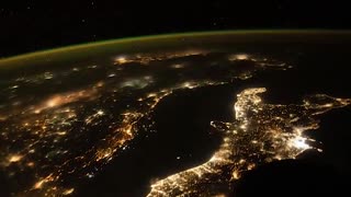 A night flight over France and Italy in the International Space Station