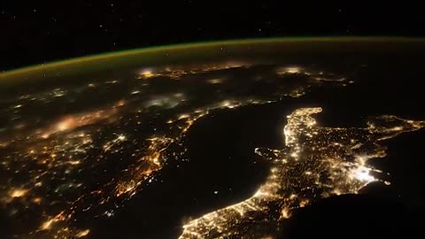 A night flight over France and Italy in the International Space Station