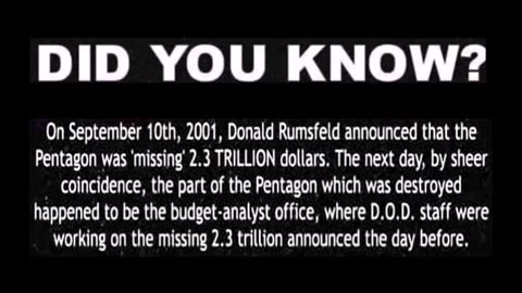 Sept 10th 2001 Don Rumsfeld pentagon