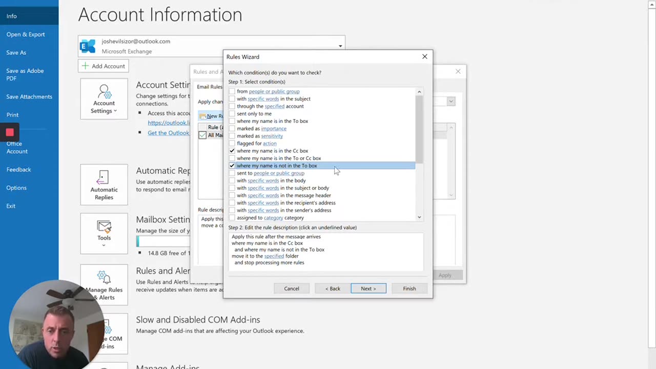 How to divert Cc emails to a separate folder automagically