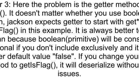 Not able to deserialise boolean values properly through Jackson