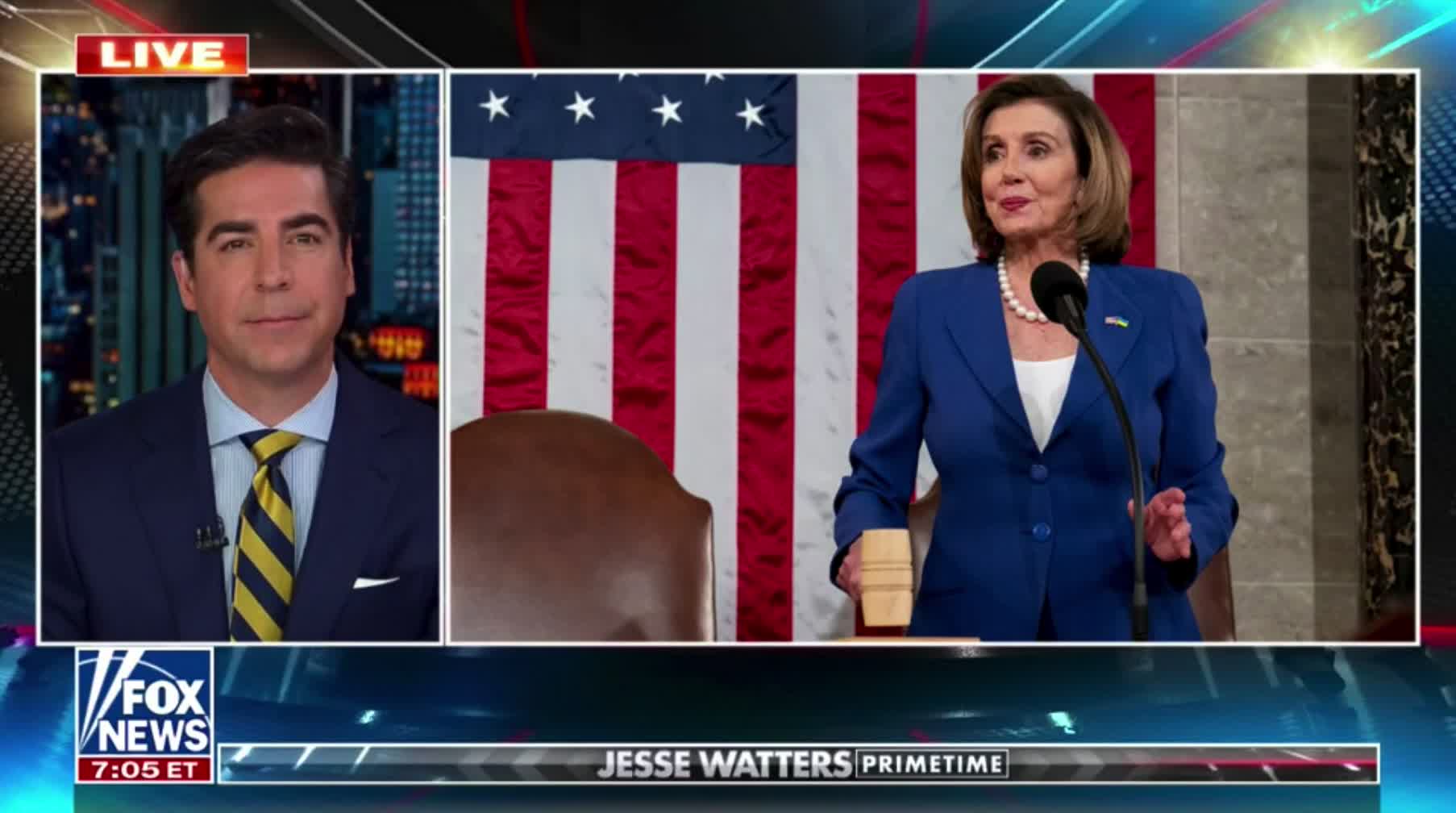 Jesse Watters: "Nancy [Pelosi]'s like the girl who tells a fat slob he looks like Tom Cruise just so he buys her a drink."