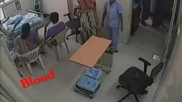 Caught on CCTV, woman doctor removed IV line for father