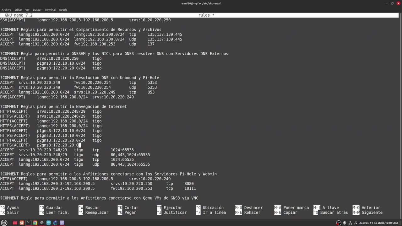 Configurar con Debian y Proxmox las NICs Virtuales, VLAN Tags, y Firewall para GNS3