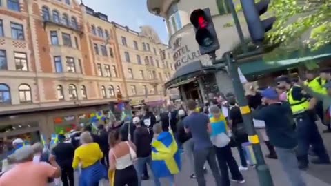 Sweden yesterday, people march chanting "Crush Islam! Out of Sweden!"