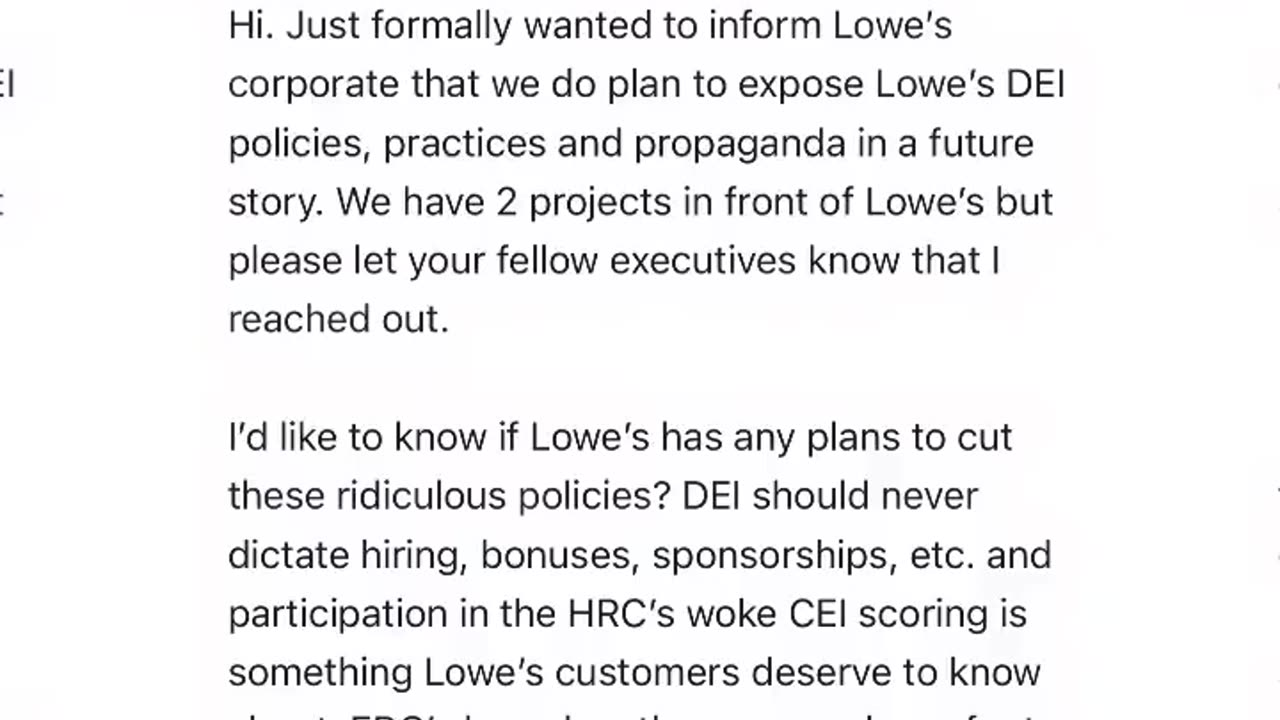 Robby Starbuck sent a letter to Lowes about their DEI policies and they responded quickly.