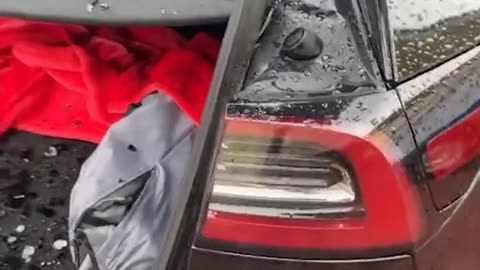 Tesla gets hammered by hailstorm! 😳