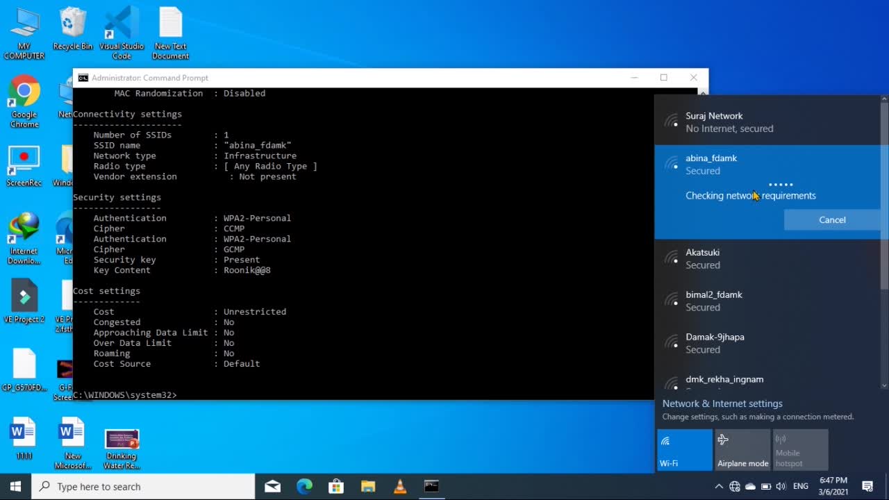 CMD : Show Wi-Fi Password | Windows 10/8/7/XP