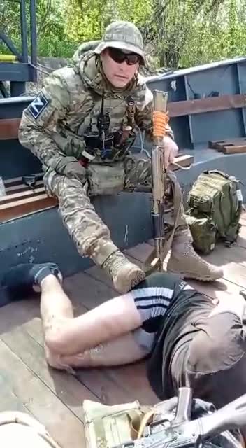 Russians Capture a Ukrainian Soldier Near Mariupol