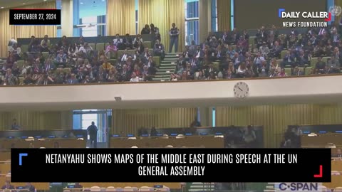 Netanyahu Shows Maps of the Middle East During Speech at UN General Assembly