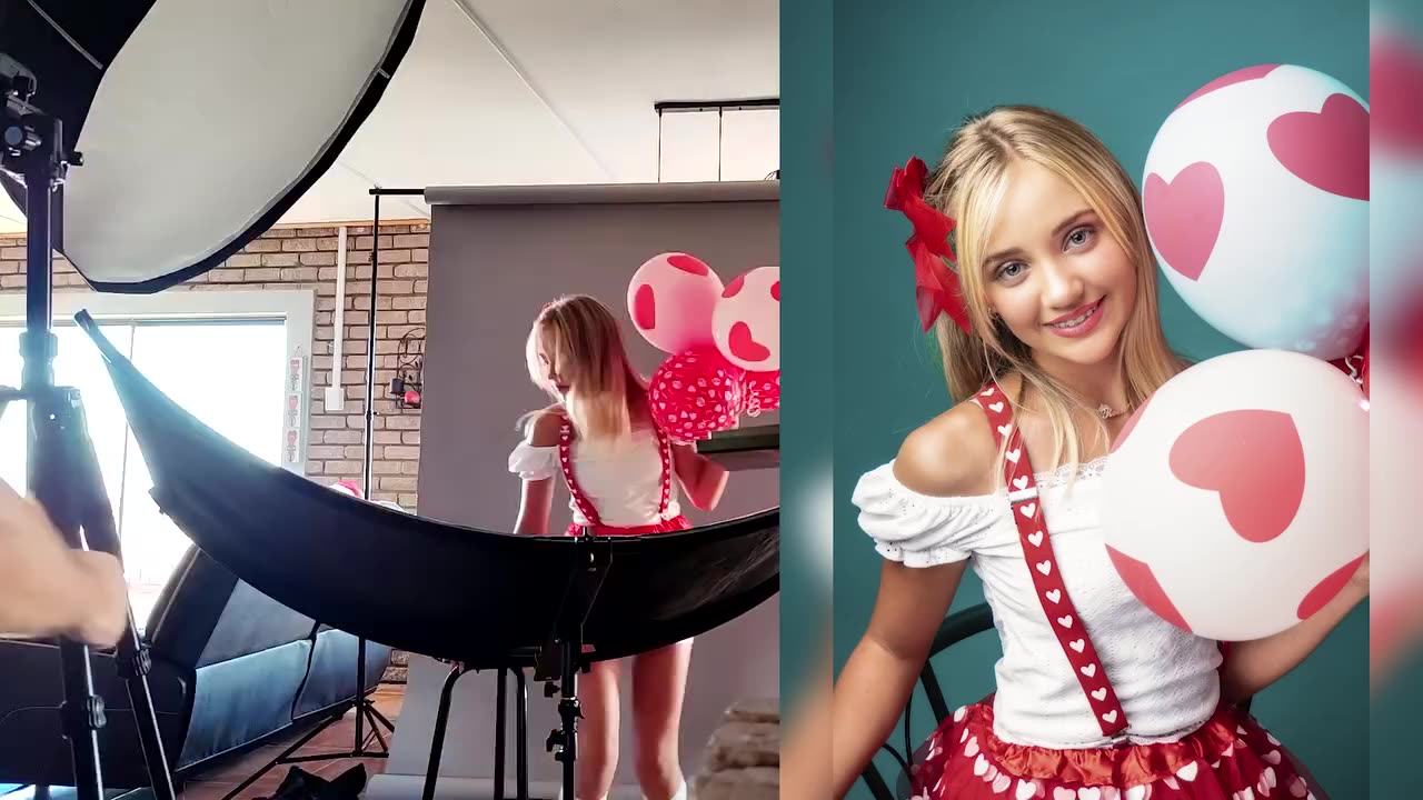 Behind the scenes with Rosie for a valintines session