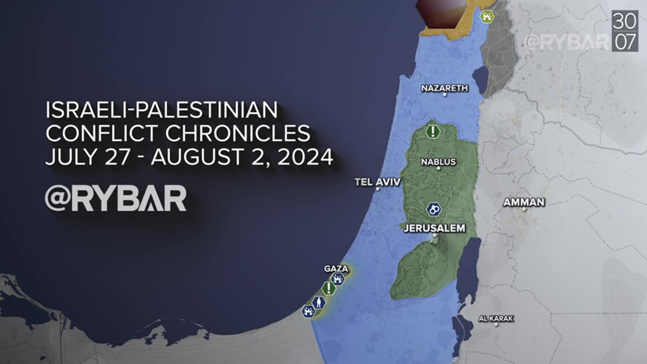 ►🚨▶◾️⚡️🇮🇱⚔️🇵🇸 Rybar Review of the Israeli-Palestinian Conflict on July 27- August 2, 2024