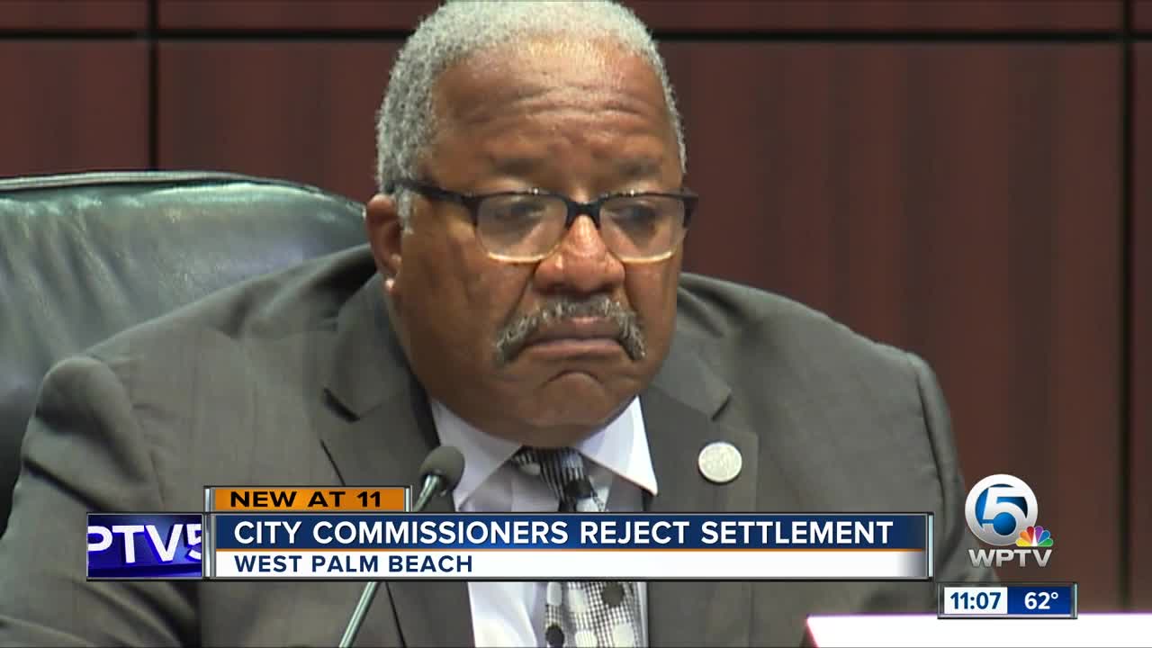 West Palm Beach Commissioners vote unanimously to reject a $180,000 pre-suit settlement with a former city employee over a graphic picture