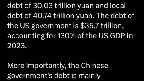 Ministry of Finance of China has announced that - total debt is 70.77 trillion yuan