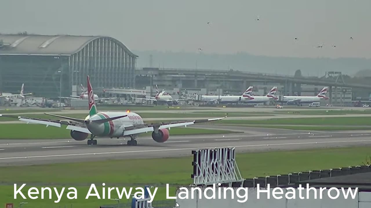 Kenya Airways Smooth Landing at Heathrow Airport: Aviation in Action!