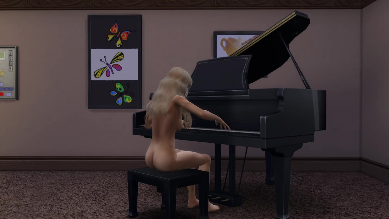 Zsa Zsa Plays the Piano Naked