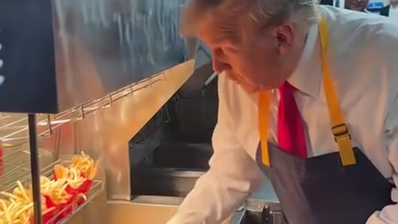 Donald Trump Serving Fries at McDonald's