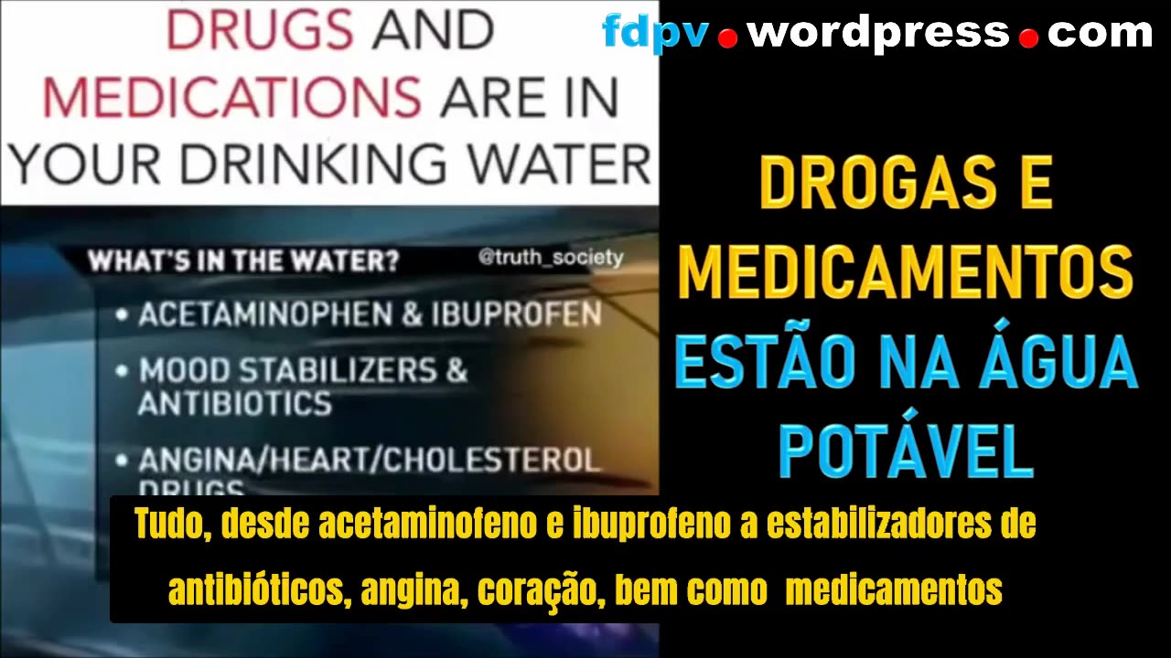 DROGAS E MEDICAMENTOS ESTÃO NA ÁGUA POTÁVEL