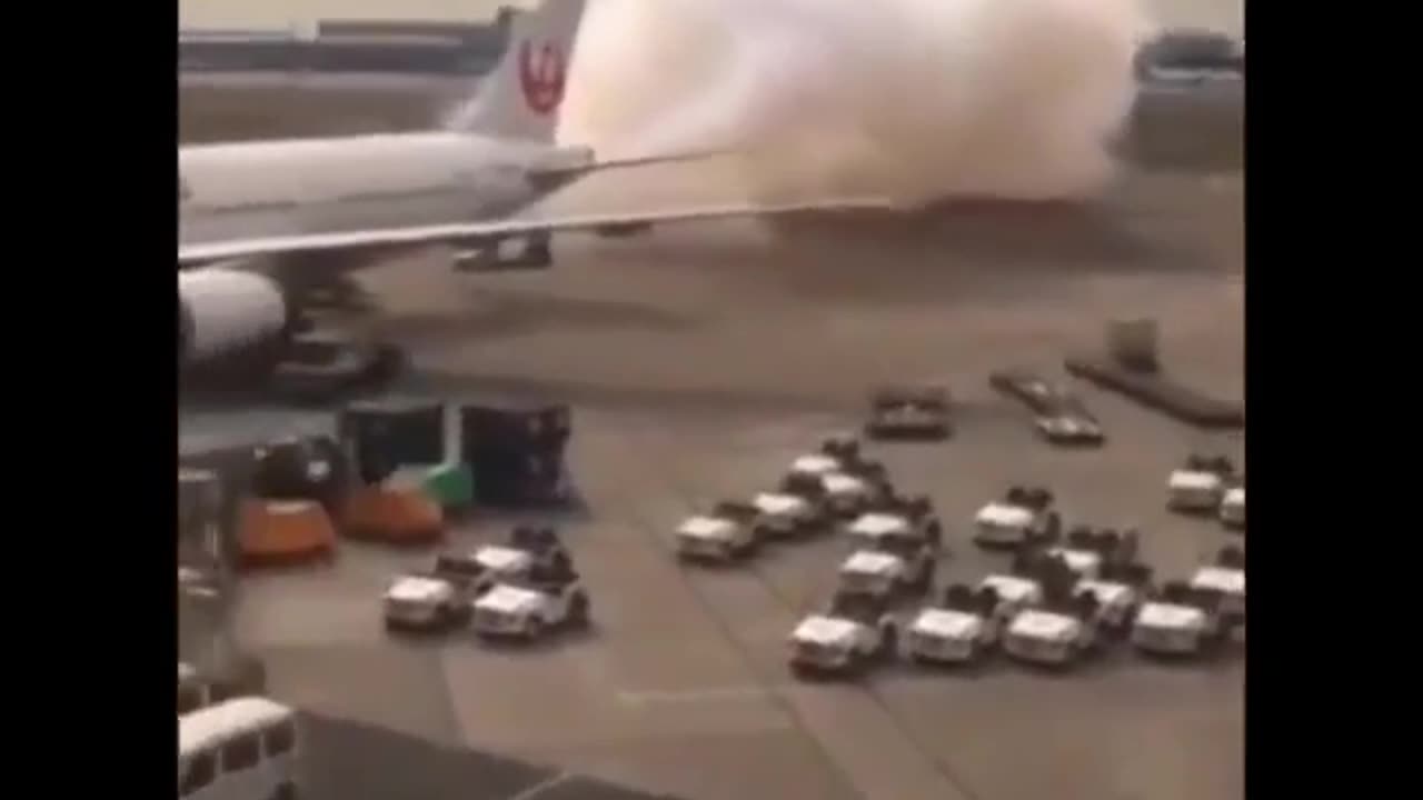 Plane Releasing Chemicals While Grounded At Airport