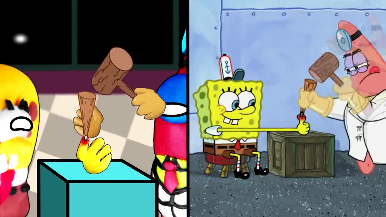 SpongeBob Removing A Splinter In Among Us (Part 3)