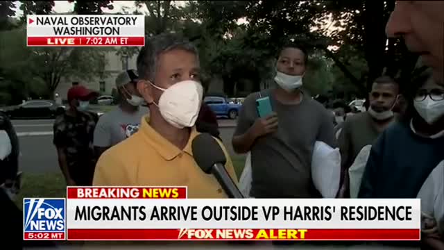 Illegal Immigrant Outside VP Harris House Tells Reporter "The Border is Open...No Problem"