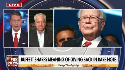 Legendary investor Warren Buffett shares meaning of giving back in rare note