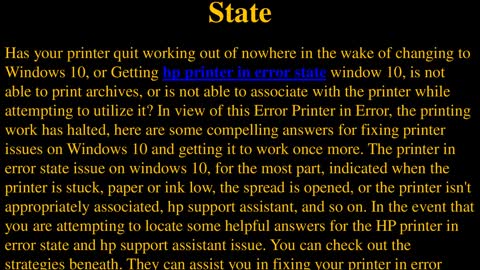 How To Fix HP Printer In Error State