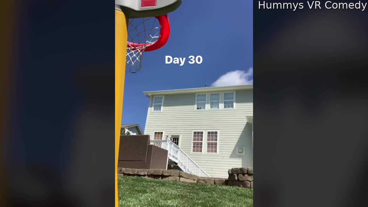 Dad Gets Good at His Daughter's Basketball Toy