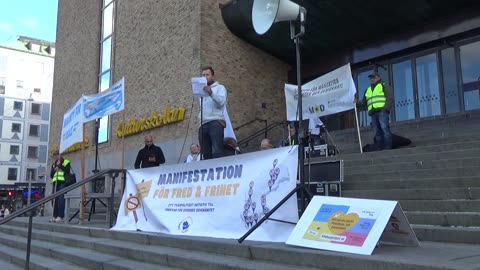 Fredsmanifestationen 28 sept Andreas Sidqvist partiet MoD