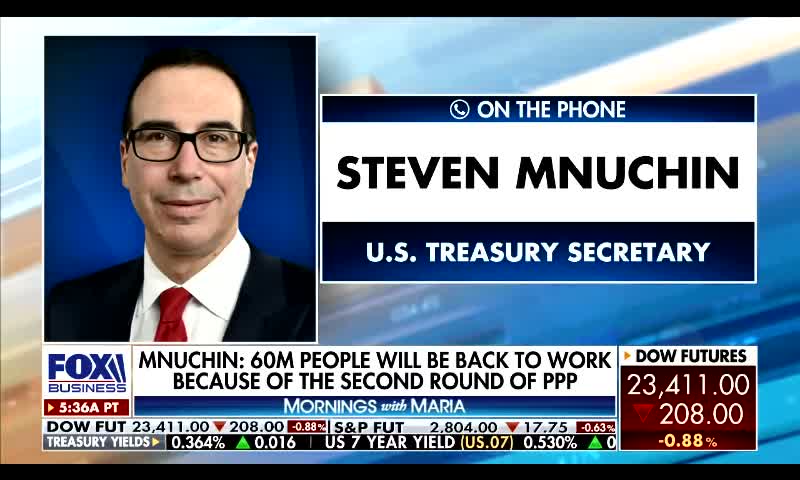 Steve Mnuchin speaks on travel opening up