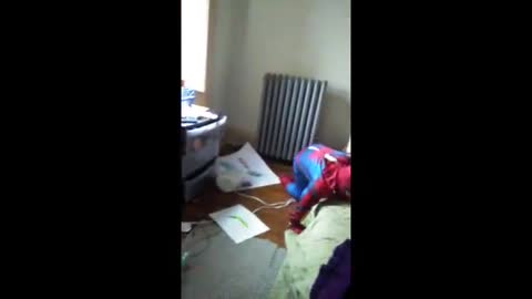 Spider man kid backflip fail