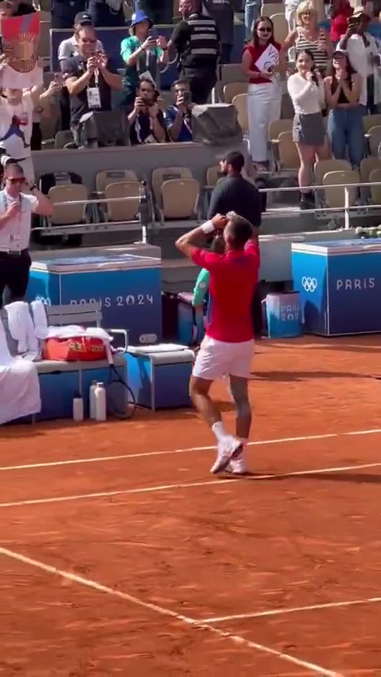Novak Djokovic, a devout Orthodox Christian, gets down on his hands and knees