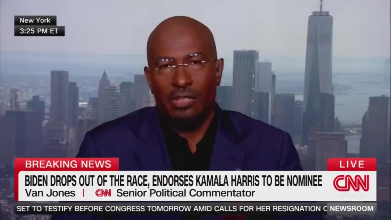 CNN's Van Jones cries on live TV after Biden drops out