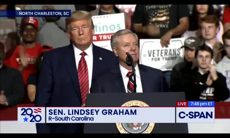 Lindsey Graham joins Trump at South Carolina rally