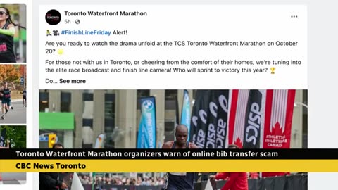 Toronto Waterfront Marathon latest event hit by online scammers