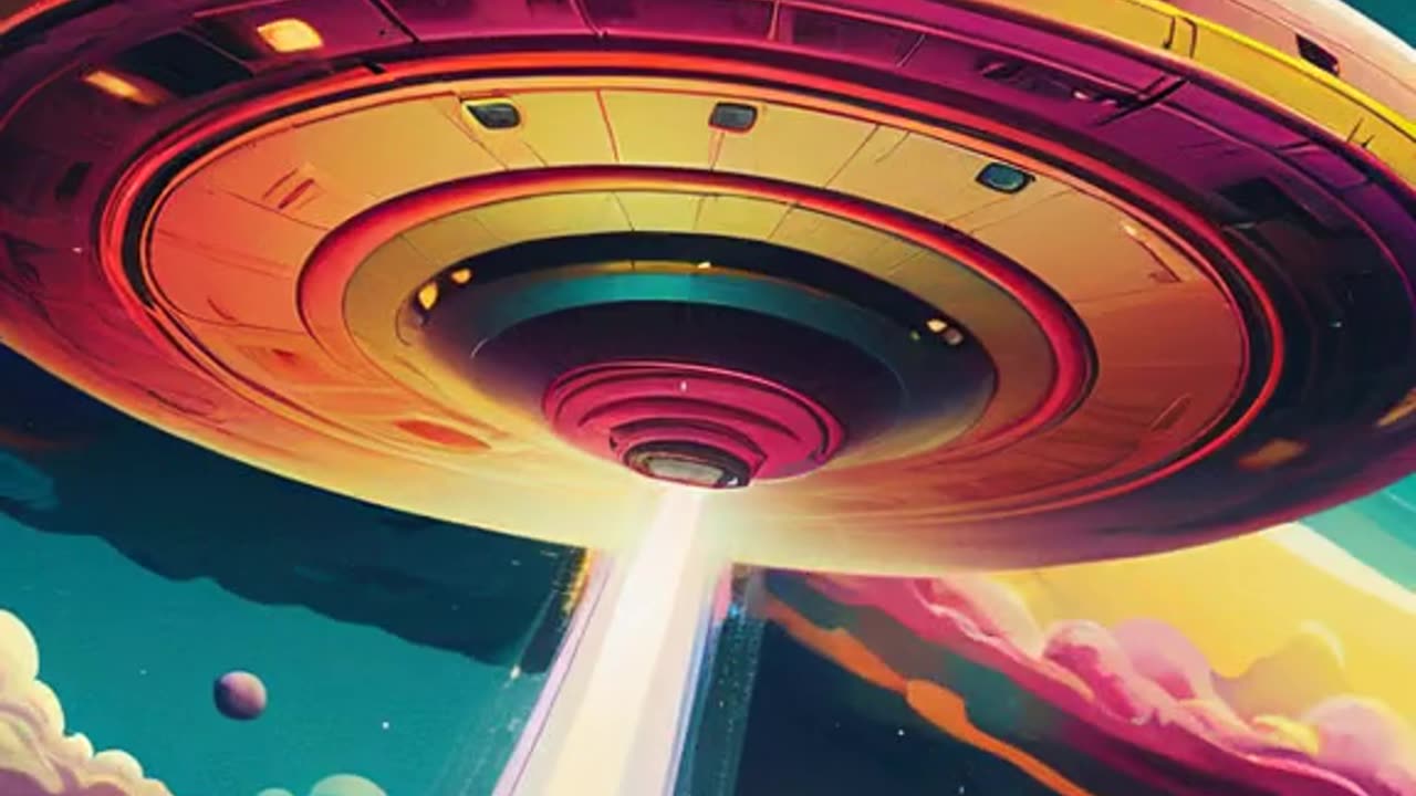 "Groovy UFO Adventure: 70's Vibe Meets Space in Stunning DeforumArt Animation"