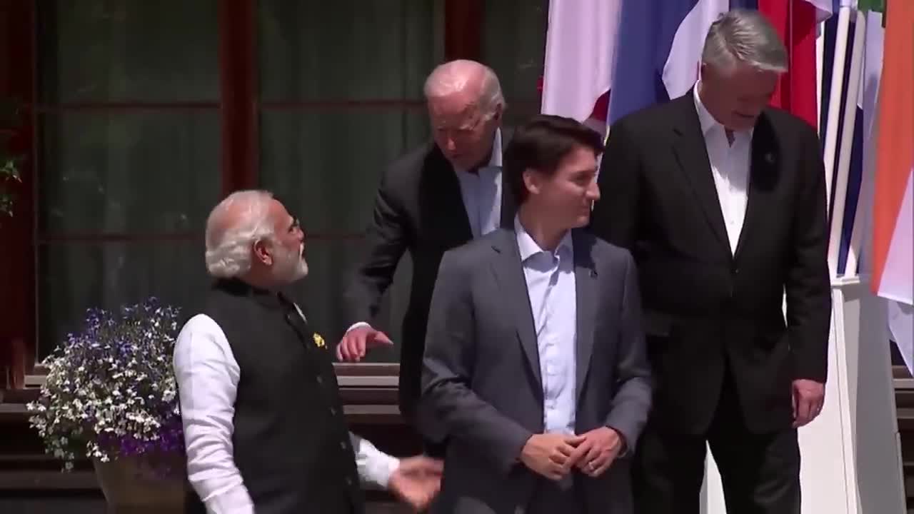 PM modi with US PRESIDENT Joe Biden and PM trudeau of dcananda at G7 summit Germany