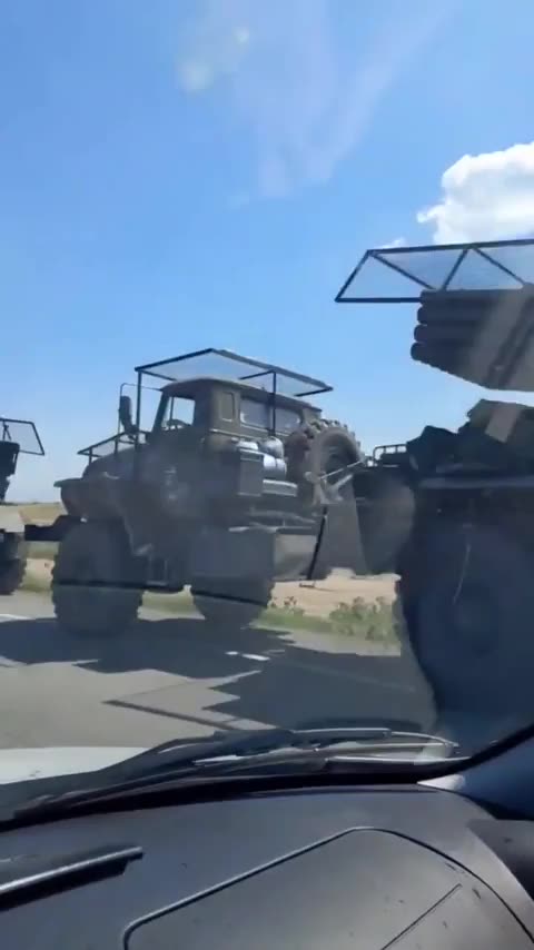 A Large Column of Russian BM-21 Grads - Summer 2024