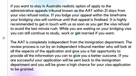 What is your option after getting a visa refusal in Australia?