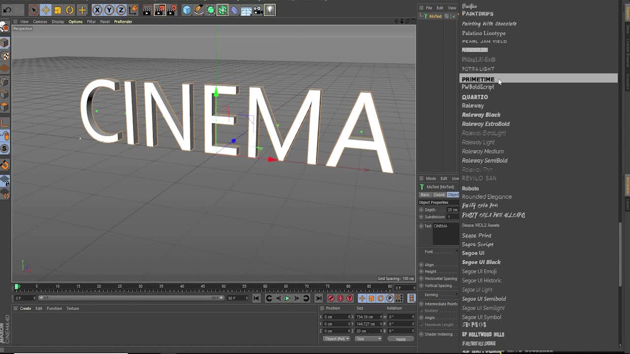 C4D cool effect tutorial: title text LOGO production 1