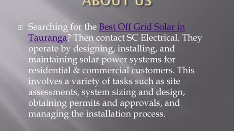 Best Off Grid Solar in Tauranga